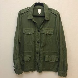 Gap Green Linen Utility Jacket